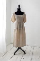 Cream Gingham, Large-Med